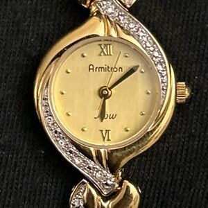 Armitron Women's Gold Tone Crystal Bracelet Watch